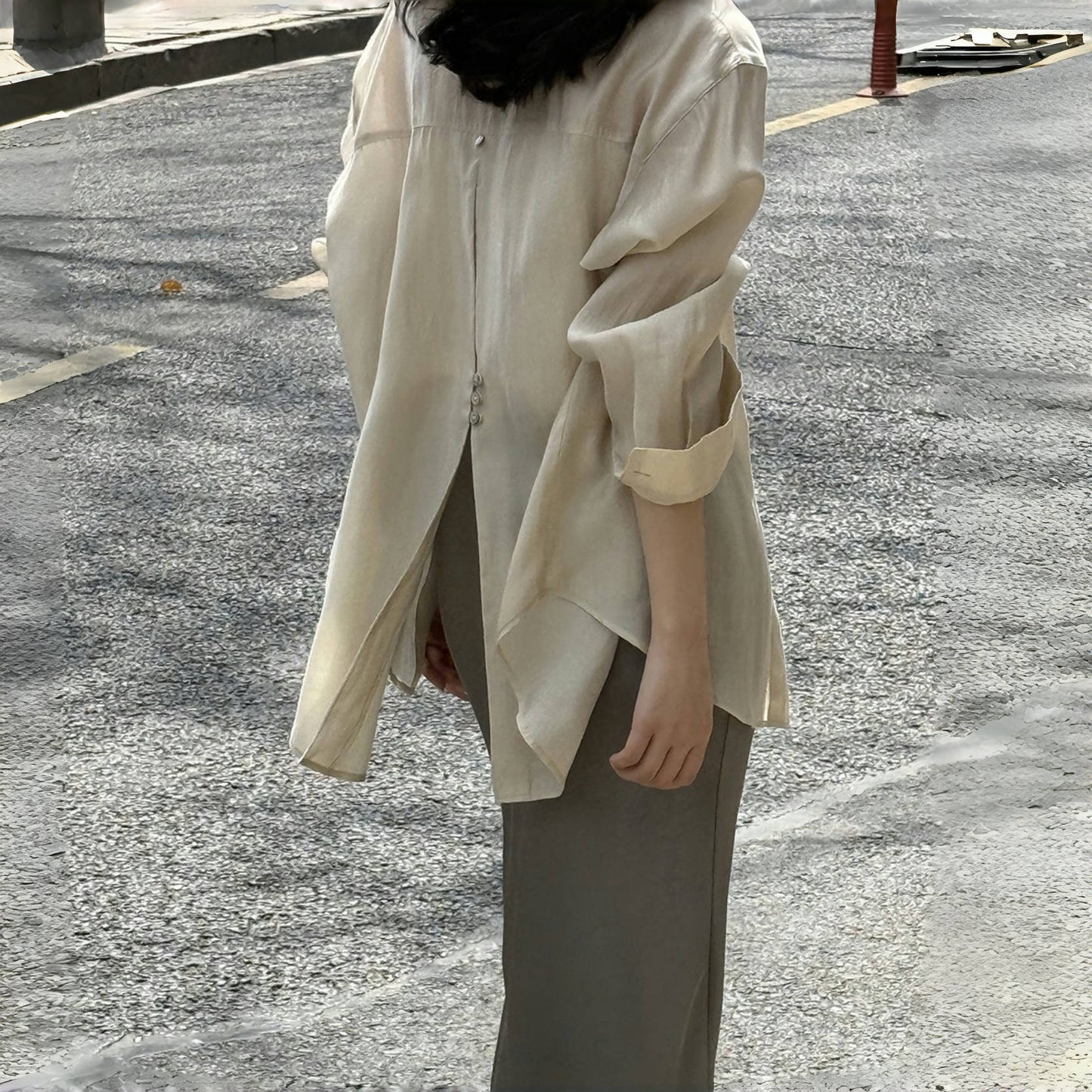 【トップス】夏 日焼け止め ルーズ シャツ 【SNシリーズ】