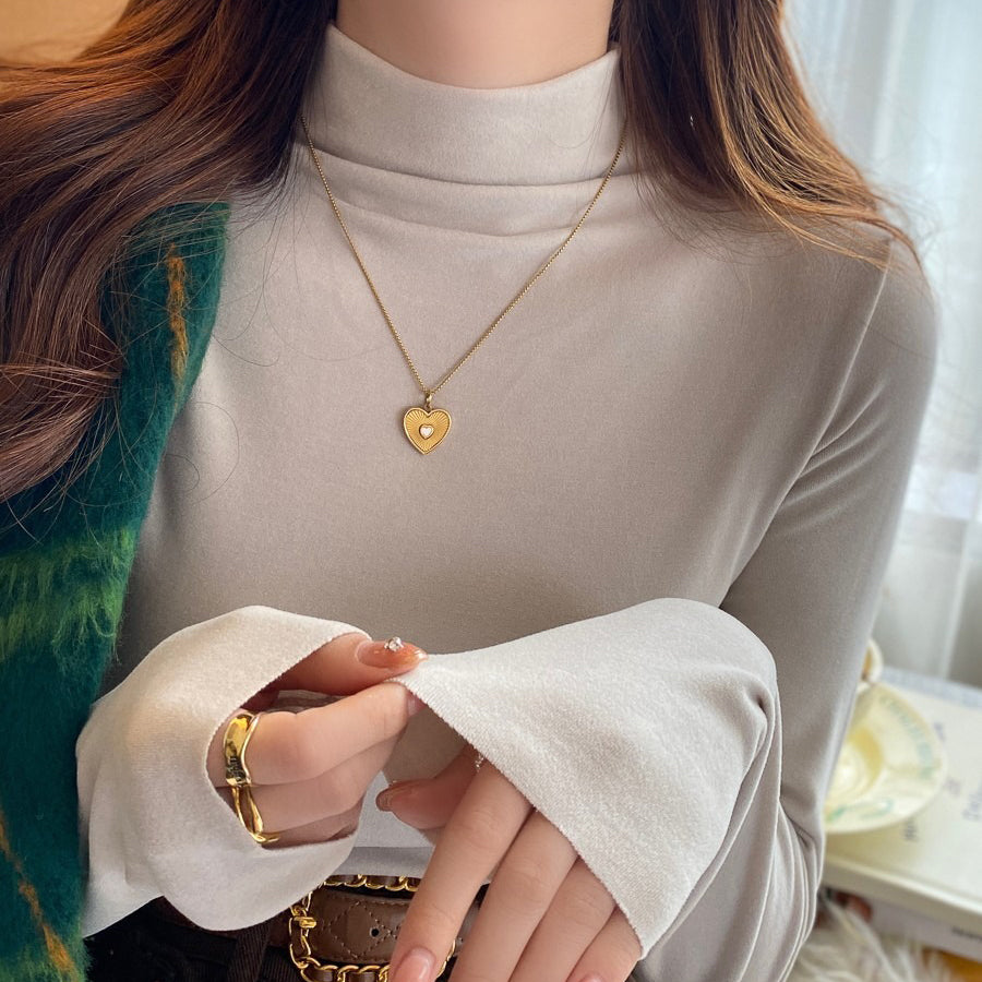 【トップス】🌈12色展開！ハーフタートルネックインナートップス 🏷️超万能 柔らかくて暖かい【JZシリーズ】