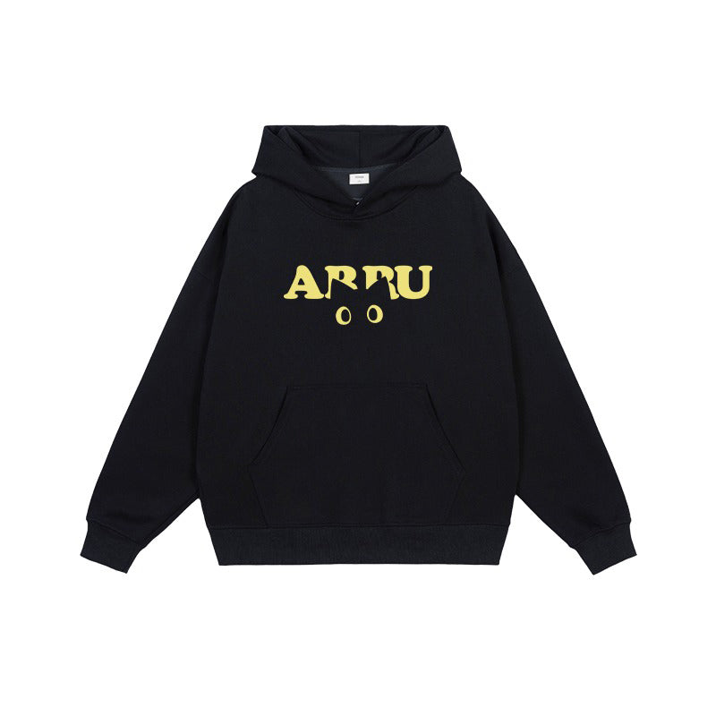 全7色【トップス】👀猫プリント キャットアイ パーカー 秋冬 ユニセックス ペア着用OK ストリート【FCシリーズ】