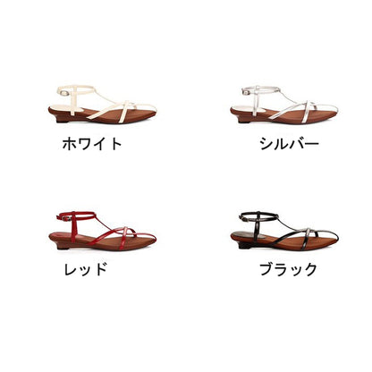 【シューズ】夏新作 フレンチエレガンス ポインテッドトゥ オープントゥ ローマサンダル