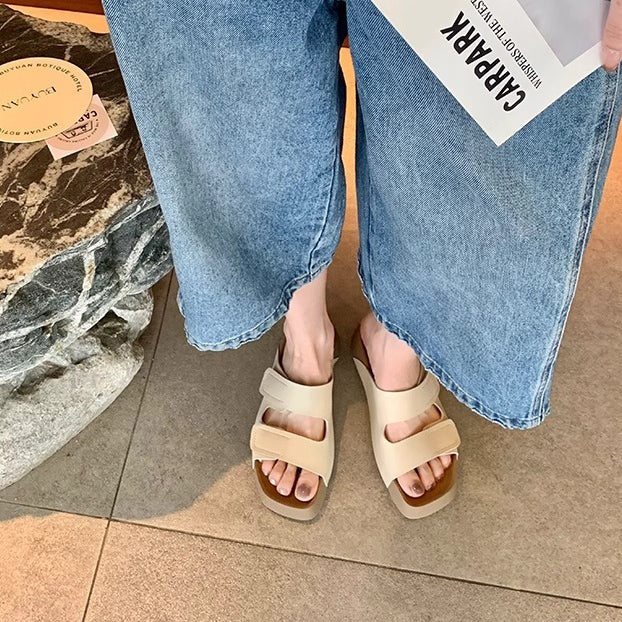 【シューズ】夏 厚底 ダブルマジックテープ 外履き対応 ビルケンサンダル