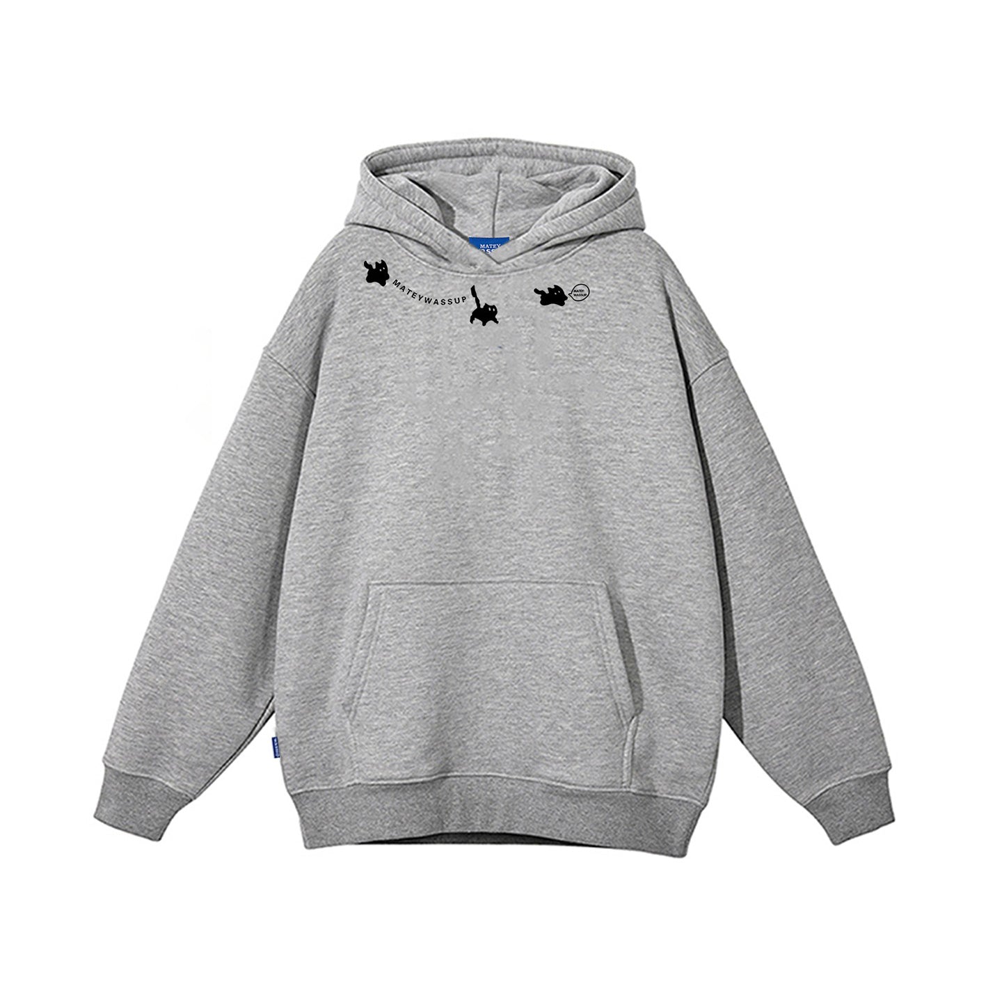 6カラー【トップス】😻猫プリント 子猫 フード付き スウェット ユニセックス 冬 裏起毛 パーカー【FCシリーズ】