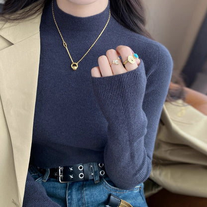 【トップス】🎨15色展開！ハーフタートルネックインナートップス 🏷️超万能＆必携アイテム シームレス一体型デザイン【JZシリーズ】