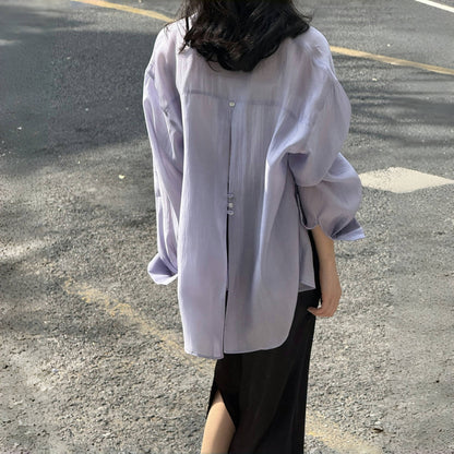 【トップス】夏 日焼け止め ルーズ シャツ 【SNシリーズ】