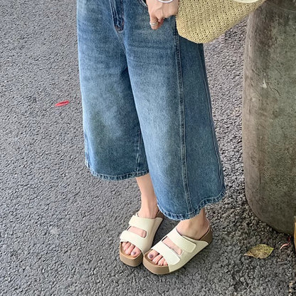 【シューズ】夏 厚底 ダブルマジックテープ 外履き対応 ビルケンサンダル