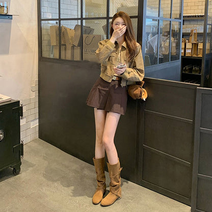 【シューズ】🖤6cmスタイルアップ！柔らかくて履きやすい✨韓国風ベルト付きミドルブーツ レディース 秋冬新作