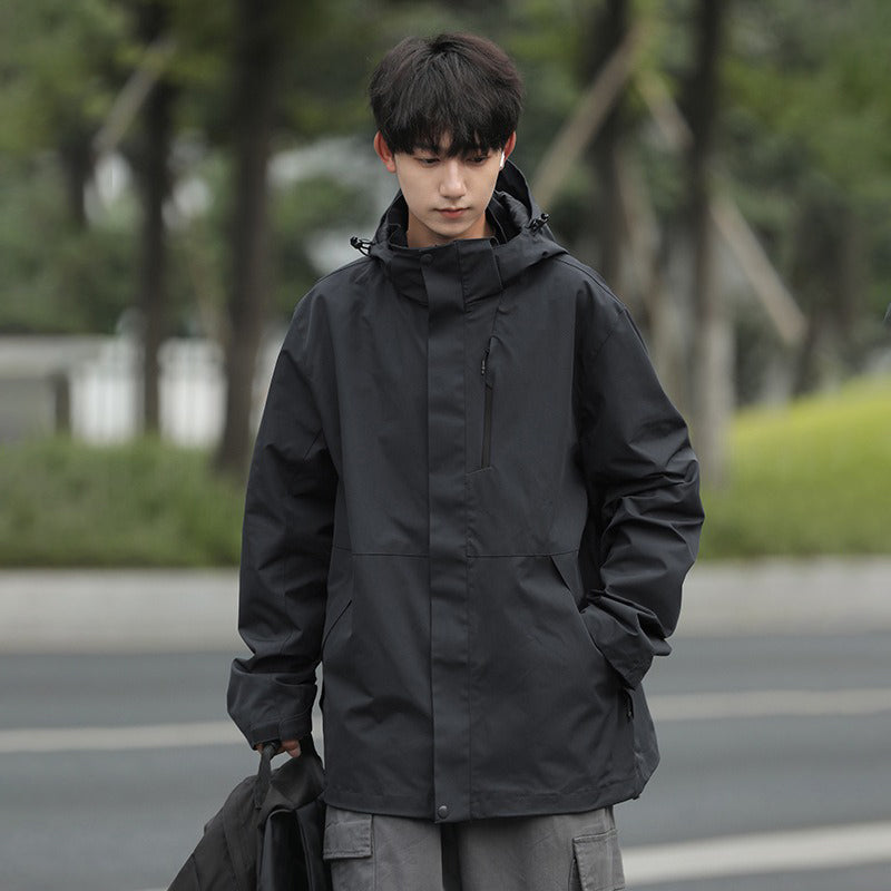 【アウター】ユニセックス アウトドア マウンテンパーカー ゆったりシルエット 3WAY仕様 着脱可能 カップル向け ジャケット【FCシリーズ】