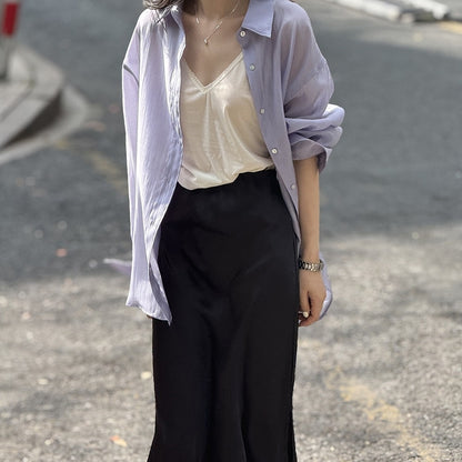 【トップス】夏 日焼け止め ルーズ シャツ 【SNシリーズ】