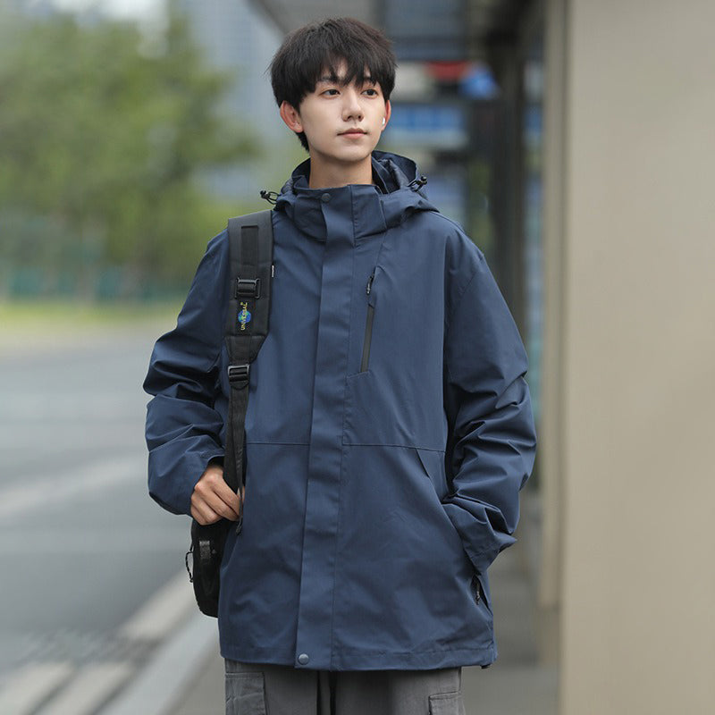 【アウター】ユニセックス アウトドア マウンテンパーカー ゆったりシルエット 3WAY仕様 着脱可能 カップル向け ジャケット【FCシリーズ】