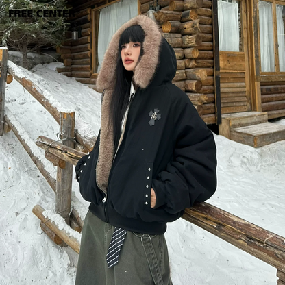 【アウター】アメリカン風 厚手 春 秋 冬 リバーシブル フード付き ジャケット 【FCシリーズ】