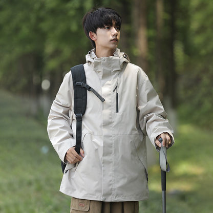 【アウター】ユニセックス アウトドア マウンテンパーカー ゆったりシルエット 3WAY仕様 着脱可能 カップル向け ジャケット【FCシリーズ】