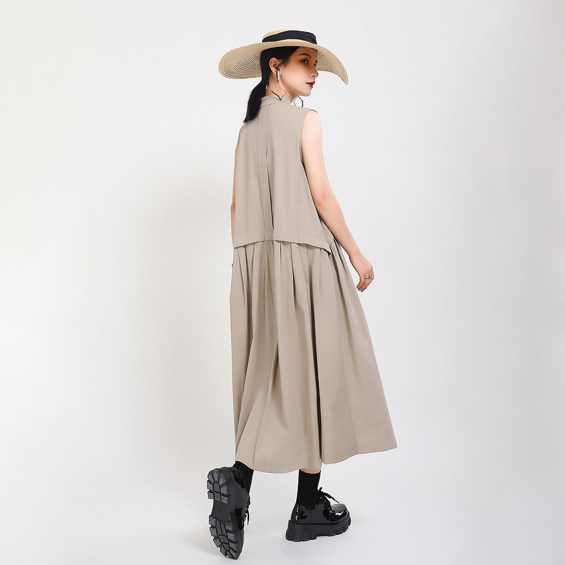 【ワンピース】欧米風 ノースリーブワンピース｜レイヤード風 ロング丈｜着痩せ 脚長効果 2026夏新作【JZシリーズ】