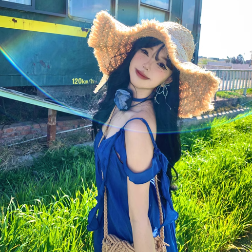 【ワンピース】【10～15日内発送】高級感 フレンチサマー 海辺リゾート ノースリーブキャミワンピース【JZシリーズ】