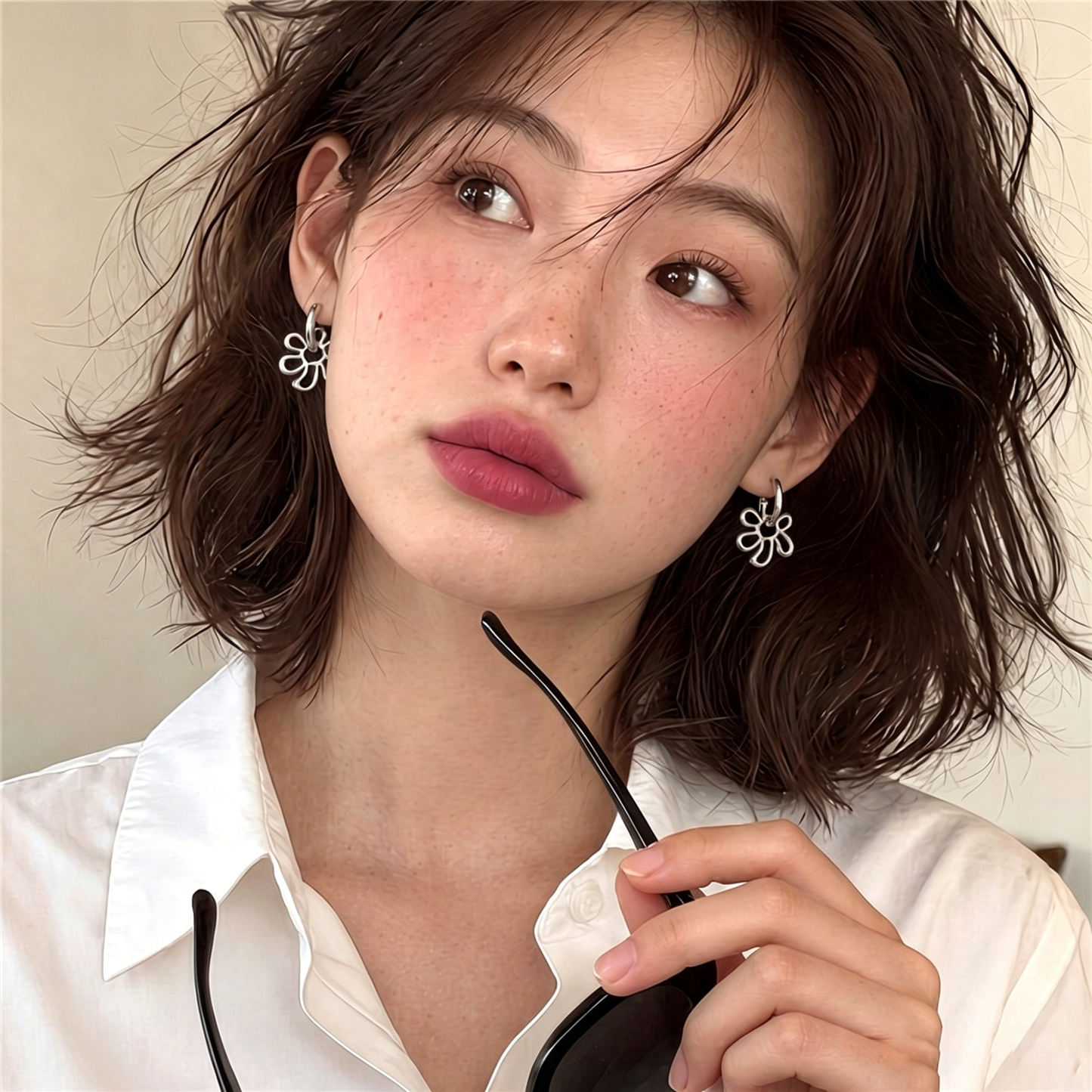 【グッズ】ピアス レディース シルバー メタル 2WAY フープピアス フレンチ風 上品 シンプル アクセサリー