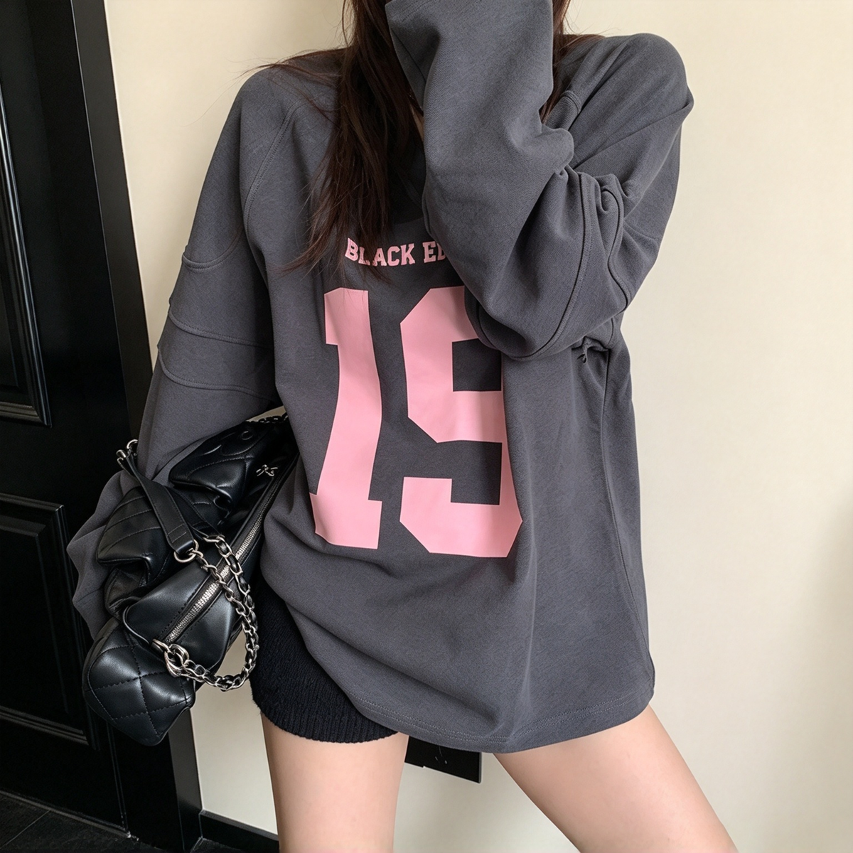 【トップス】スポーティーなユニフォーム風長袖Tシャツ レディース 初秋 ゆったり こなれ感【FCシリーズ】