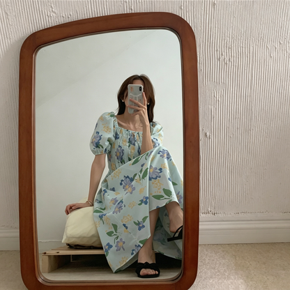 【ワンピース】大人フェミニン 花柄オフショルワンピース レディース 2WAY着用 パフ袖 くしゅくしゅデザイン 細見え 夏コーデ【SHシリーズ】