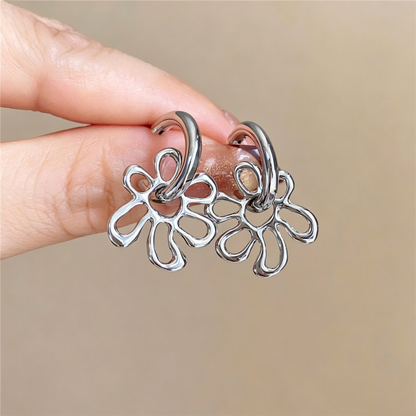 【グッズ】ピアス レディース シルバー メタル 2WAY フープピアス フレンチ風 上品 シンプル アクセサリー