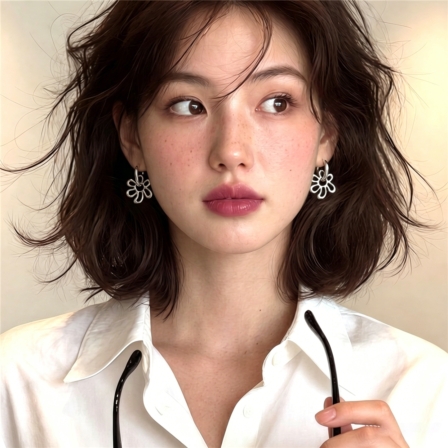 【グッズ】ピアス レディース シルバー メタル 2WAY フープピアス フレンチ風 上品 シンプル アクセサリー