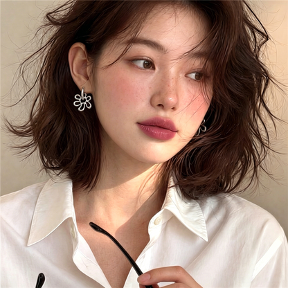 【グッズ】ピアス レディース シルバー メタル 2WAY フープピアス フレンチ風 上品 シンプル アクセサリー