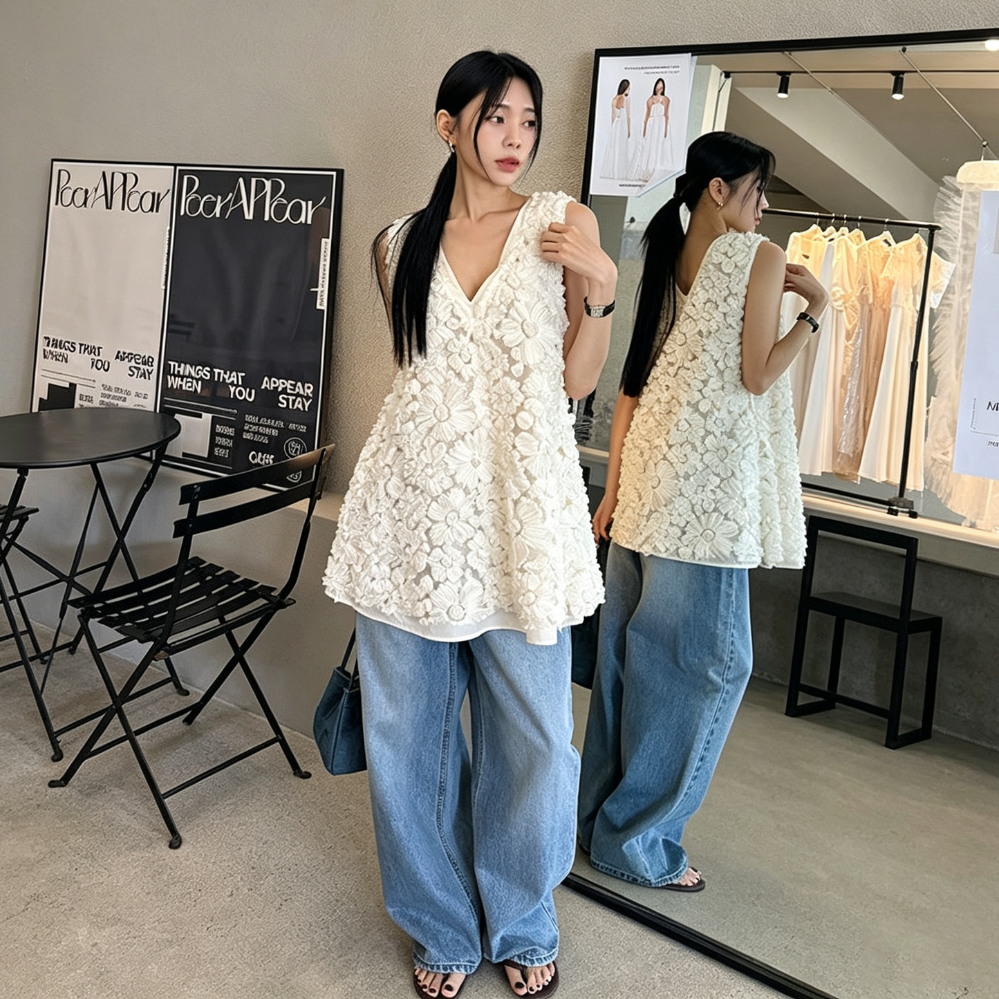 【トップス】大人可愛い かぎ針編みニットベスト レディース 韓国風 ノースリーブ デザイントップス 夏コーデ タンクトップ【JZシリーズ】