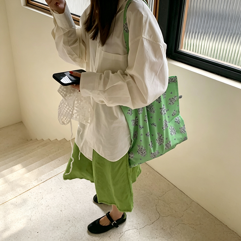 【バッグ】ミントグリーン 花柄ショルダーバッグ レディース 韓国風 斜め掛けバッグ 軽量 フェミニン 夏アイテム