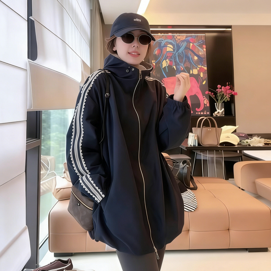 60%OFF⭐裏地レース切り替えデザイン！【アウター】男女兼用 2026春新作 フード付き レース切り替え マウンテンパーカー 小柄さん向け ゆったりカジュアル ジャケット レディース【FCシリーズ】