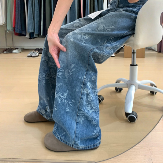 【ボトムス】ジャカード ほっそり見え 大きいサイズ ワイドパンツ 【FCシリーズ】