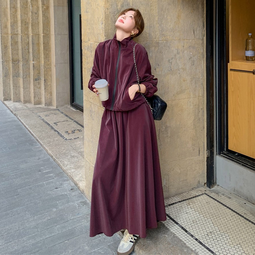 2点セット！【ワンピース】ワーク風 レディース トレンド 高見え OOTDコーデ スカート付き 上下セット 若見えカジュアル【JZシリーズ】