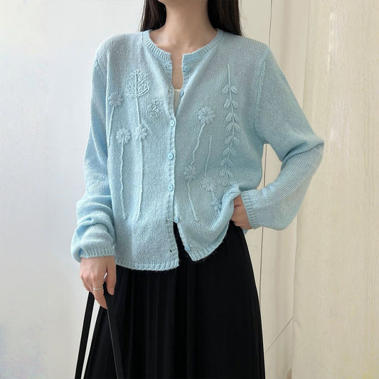 【トップス】春 秋 冬 かぎ針編み刺繍 カーディガン セーター 【JZシリーズ】