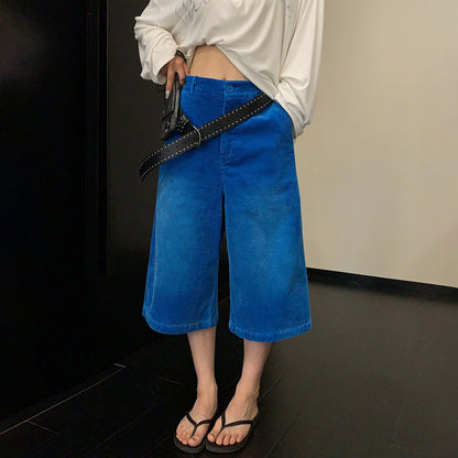【ボトムス】コーデュロイパンツ レディース クロップド丈 ストレート ヴィンテージ風 リラックスシルエット【FCシリーズ】
