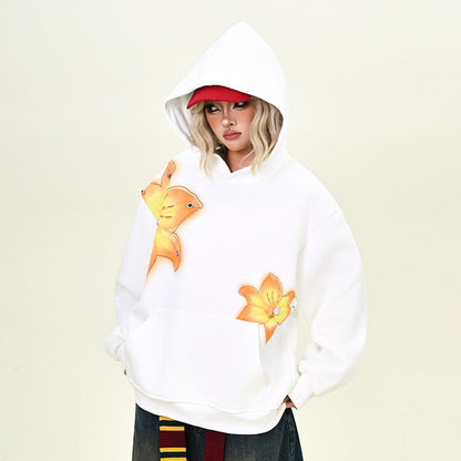 【トップス】花柄 パーカー レディース ゆったり ユニセックス アメリカンストリート レイジースタイル【FCシリーズ】