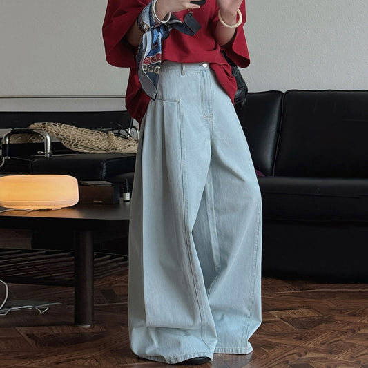 【ボトムス】初秋新作 韓国風×SNS映えデザイン デニムパンツ｜ゆったりシルエットのトレンドワイドボトムス【JZシリーズ】
