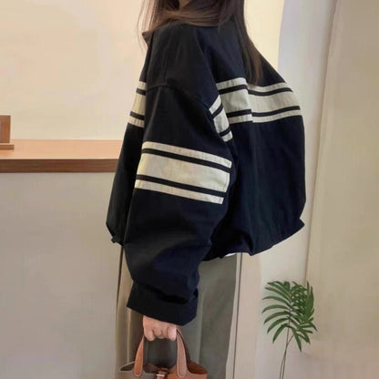 【アウター】スタジャン風 ショート丈 カジュアルブルゾン ゆったり 爆売れジャケット レディース【FCシリーズ】