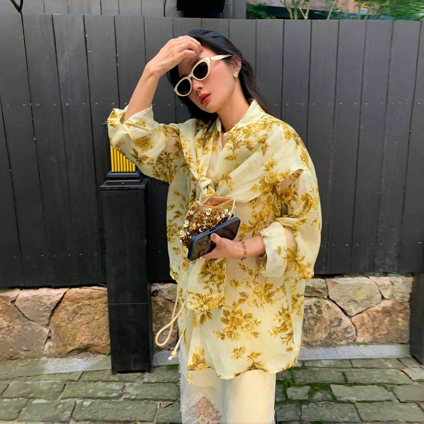 【トップス】春 秋 夏 ラミー ゆったり 長袖 シャツ 【SHシリーズ】