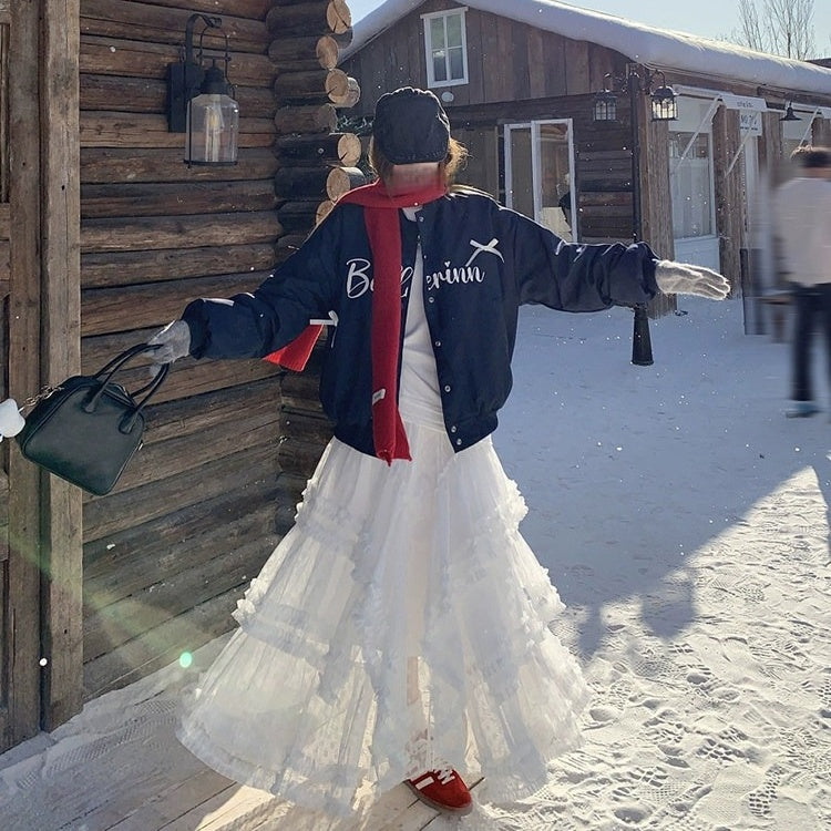 【60%OFF⭐️早い者勝ち】【ボトムス】やや透け感のある レース 切り替えし アシンメトリー チュール スカート【JZシリーズ】