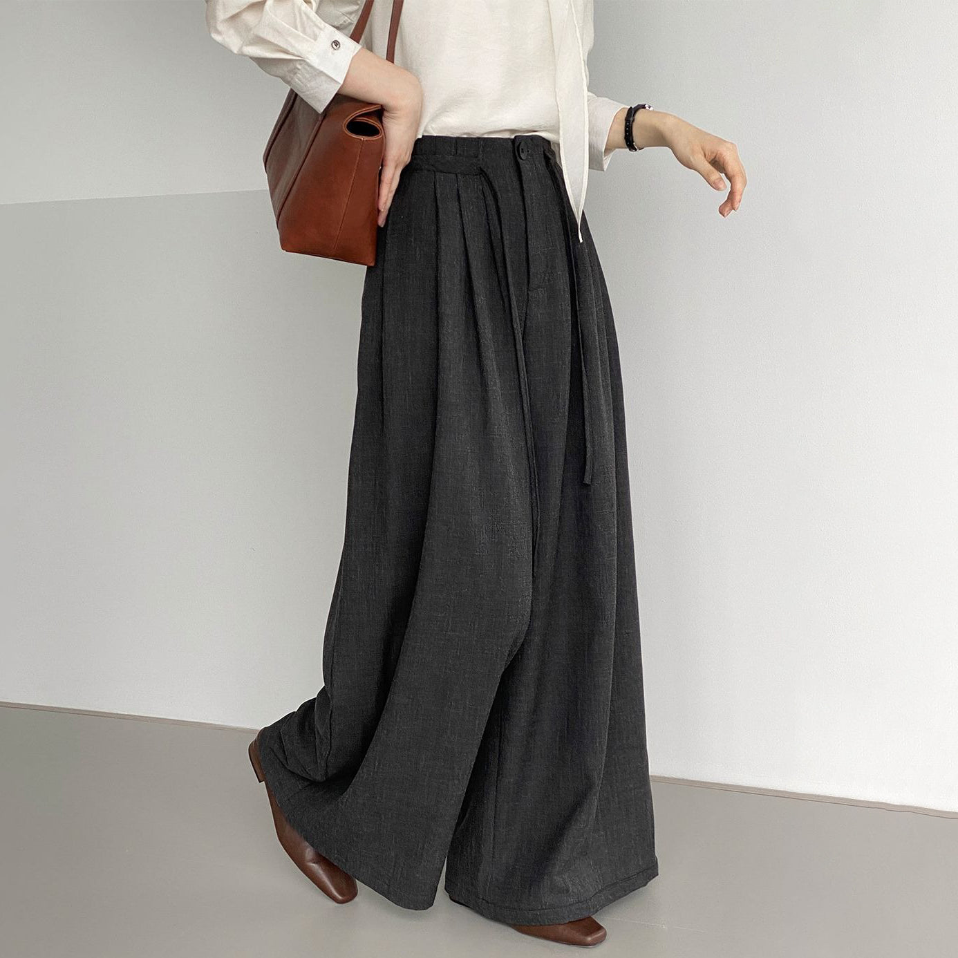 【ボトムス】 春秋 韓国風 ハイエンド プリーツ ワイドパンツ｜通勤にも最適な美脚ロングボトムス【JZシリーズ】【SNシリーズ】