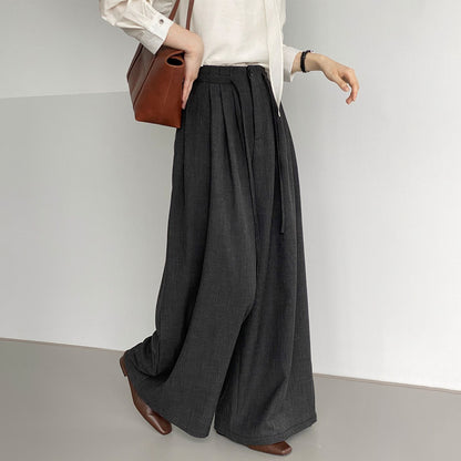 【ボトムス】 春秋 韓国風 ハイエンド プリーツ ワイドパンツ｜通勤にも最適な美脚ロングボトムス【JZシリーズ】【SNシリーズ】