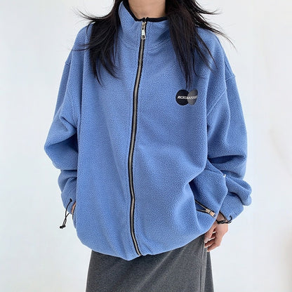 【アウター】春 秋 冬 フリース スタンドカラー オーバーシルエット ジャケット 【FCシリーズ】