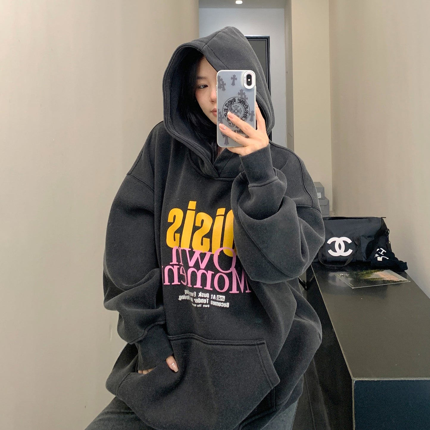 【トップス】レトロ 裏起毛ウォッシュフーディ レディース 厚手で暖かいカジュアル パーカー【FCシリーズ】