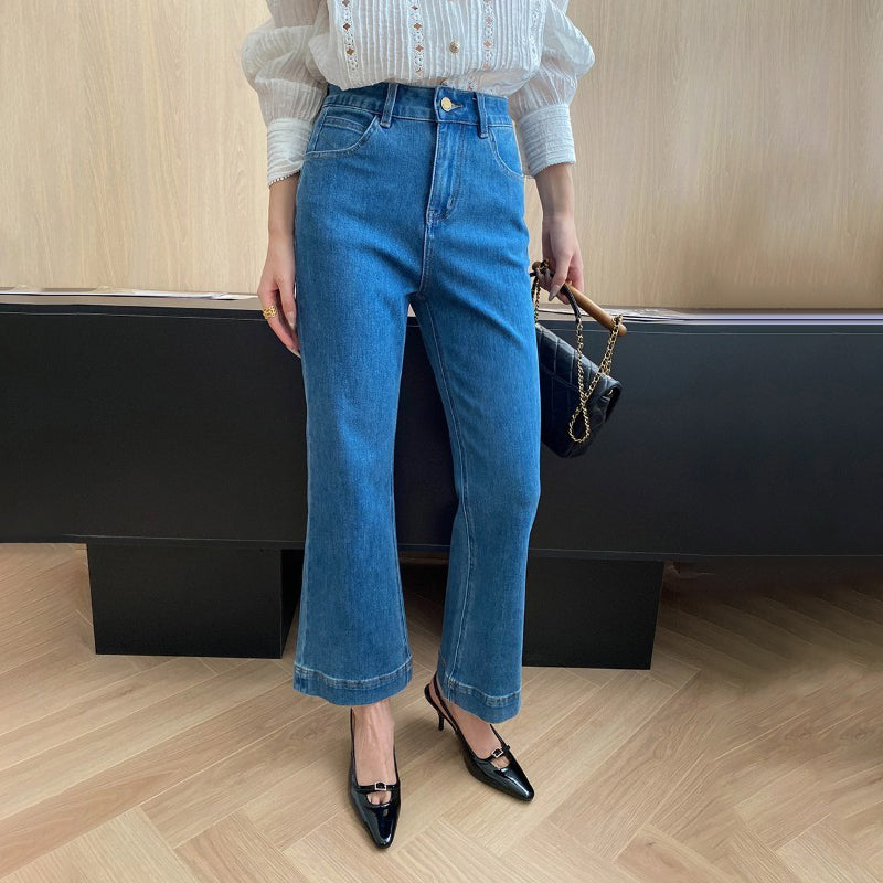 【ボトムス】初秋新作 レトロ デニムパンツ｜九分丈×美脚スリム【JZシリーズ】【SNシリーズ】