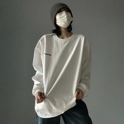 【トップス】インナー レトロ 塩系 高級感  ユニセックス 春秋 ペア 長袖 Tシャツ