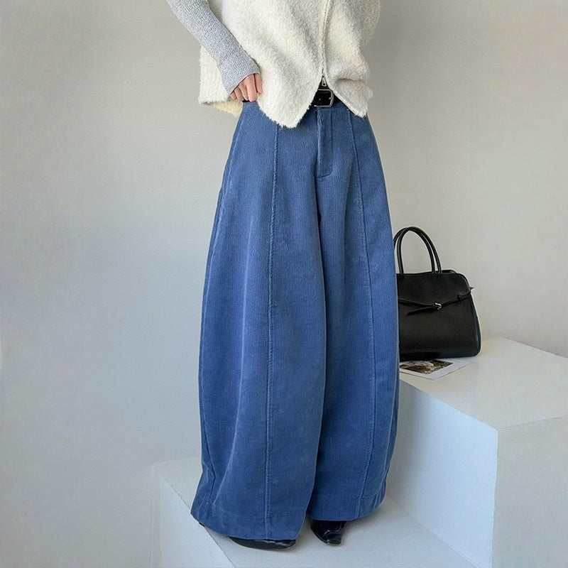 【ボトムス】コーデュロイ 上品見え トレンド感 ゆったり パンツ 【JZシリーズ】