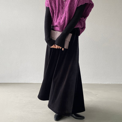 【ボトムス】❄️冬必須！あったかベロアスカート Aラインフレア レディース 高級感【JZシリーズ】