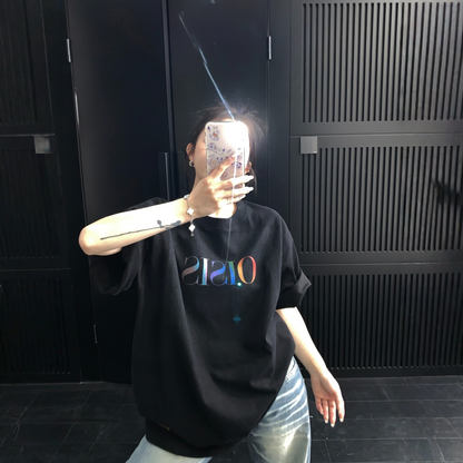 【トップス】夏向け リラックス感 プリント コットン100％ ラウンドネック Ｔシャツ 【FCシリーズ】