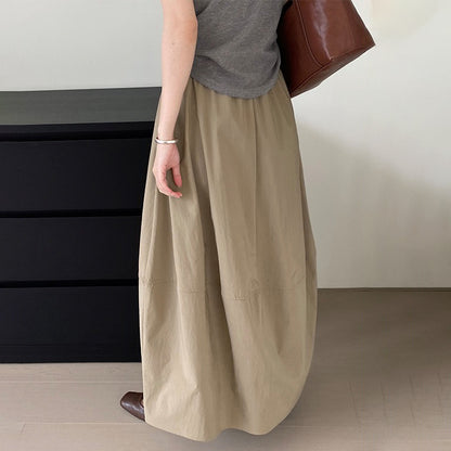 【ボトムス】ミニマル通勤スタイル ウエストゴム ロングスカート 着回し力抜群の万能ボトムス【JZシリーズ】