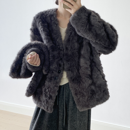 【アウター】マフラー付き！ふわふわ エコファー コート レディース 冬 あったか 綿入れコート【JZシリーズ】