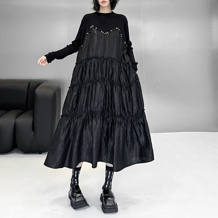 【ワンピース】春秋冬 2025 春新作 ニット エレガントな気質 ロング 長袖ワンピース