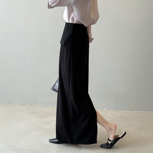 【ボトムス】オードリースタイル タイトスカート レディース 秋新作 ハイウエスト 細見え ストレート 後スリット入りロングスカート【JZシリーズ】