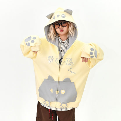 【アウター】春新作 ワッペン刺繍 パーカーカーディガン ルーズフィット カレッジ風 ユニセックス【FCシリーズ】