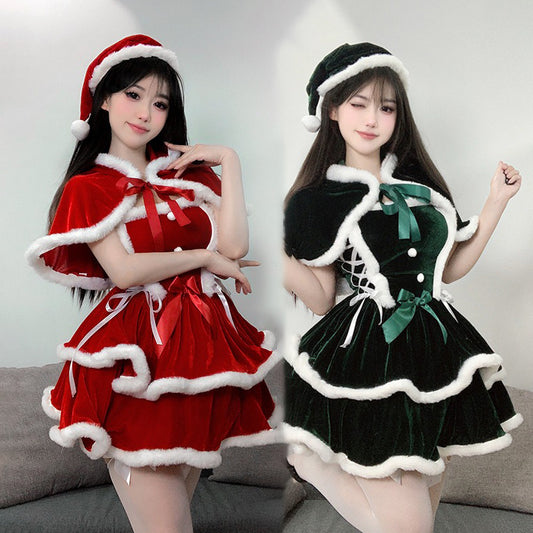 【クリスマス】クリスマスワンピース可愛いキャミドレス 新年パーティー衣装